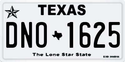 TX license plate DNO1625