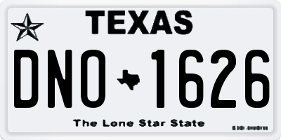 TX license plate DNO1626