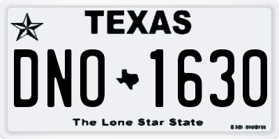 TX license plate DNO1630