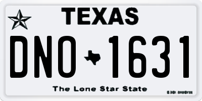 TX license plate DNO1631