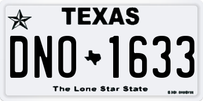 TX license plate DNO1633