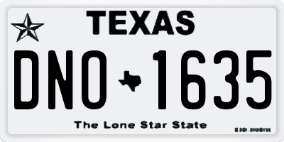 TX license plate DNO1635
