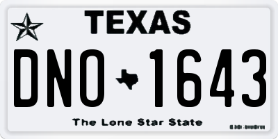 TX license plate DNO1643