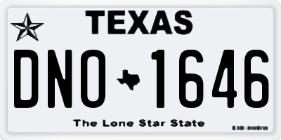 TX license plate DNO1646
