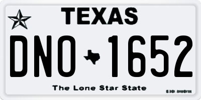 TX license plate DNO1652