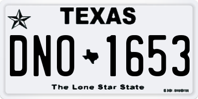 TX license plate DNO1653