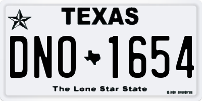 TX license plate DNO1654