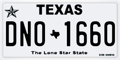 TX license plate DNO1660