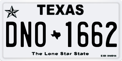 TX license plate DNO1662