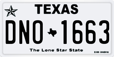 TX license plate DNO1663