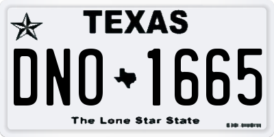 TX license plate DNO1665