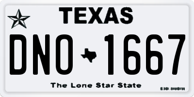 TX license plate DNO1667