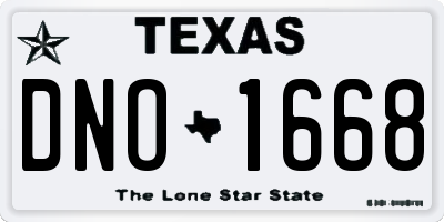 TX license plate DNO1668