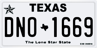 TX license plate DNO1669