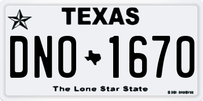 TX license plate DNO1670
