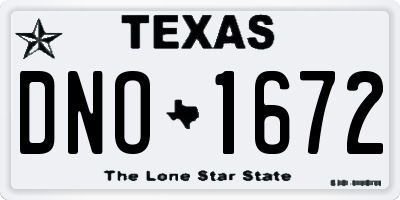 TX license plate DNO1672
