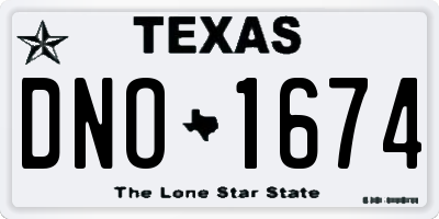TX license plate DNO1674