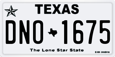 TX license plate DNO1675