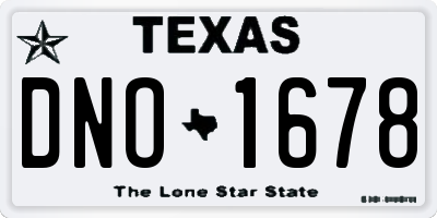TX license plate DNO1678