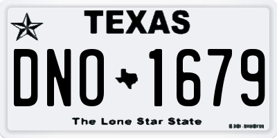 TX license plate DNO1679