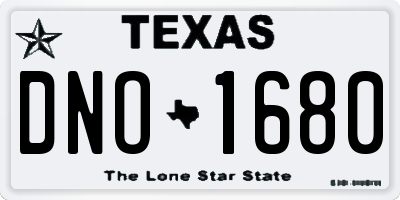 TX license plate DNO1680