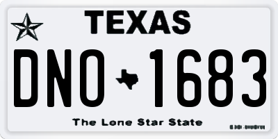 TX license plate DNO1683