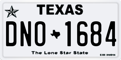 TX license plate DNO1684
