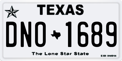 TX license plate DNO1689