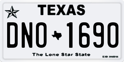 TX license plate DNO1690