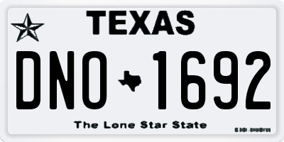 TX license plate DNO1692