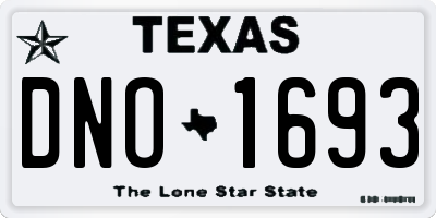 TX license plate DNO1693