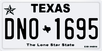 TX license plate DNO1695
