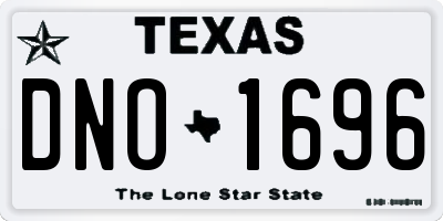 TX license plate DNO1696