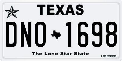 TX license plate DNO1698