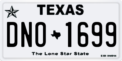 TX license plate DNO1699