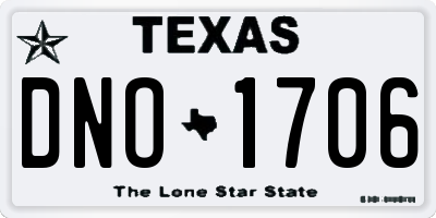 TX license plate DNO1706