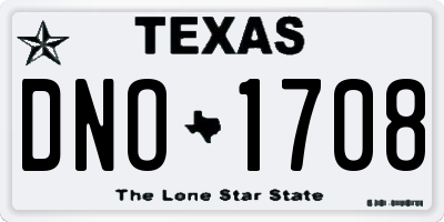 TX license plate DNO1708