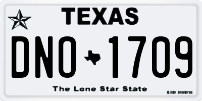 TX license plate DNO1709