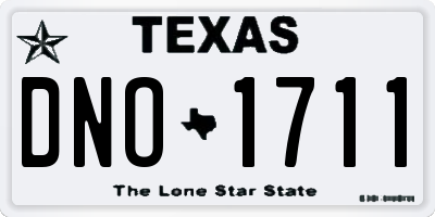 TX license plate DNO1711