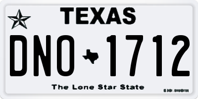 TX license plate DNO1712