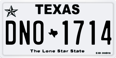 TX license plate DNO1714