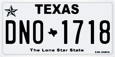 TX license plate DNO1718