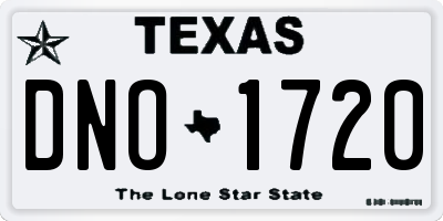 TX license plate DNO1720