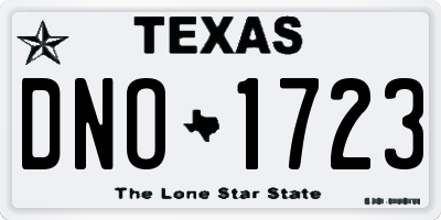 TX license plate DNO1723