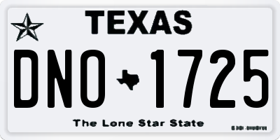 TX license plate DNO1725