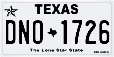 TX license plate DNO1726
