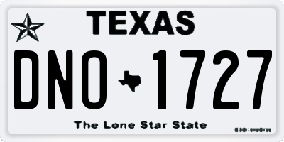 TX license plate DNO1727