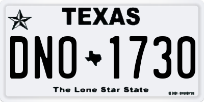 TX license plate DNO1730