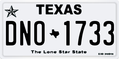 TX license plate DNO1733