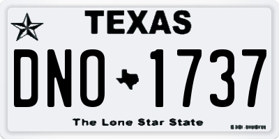 TX license plate DNO1737